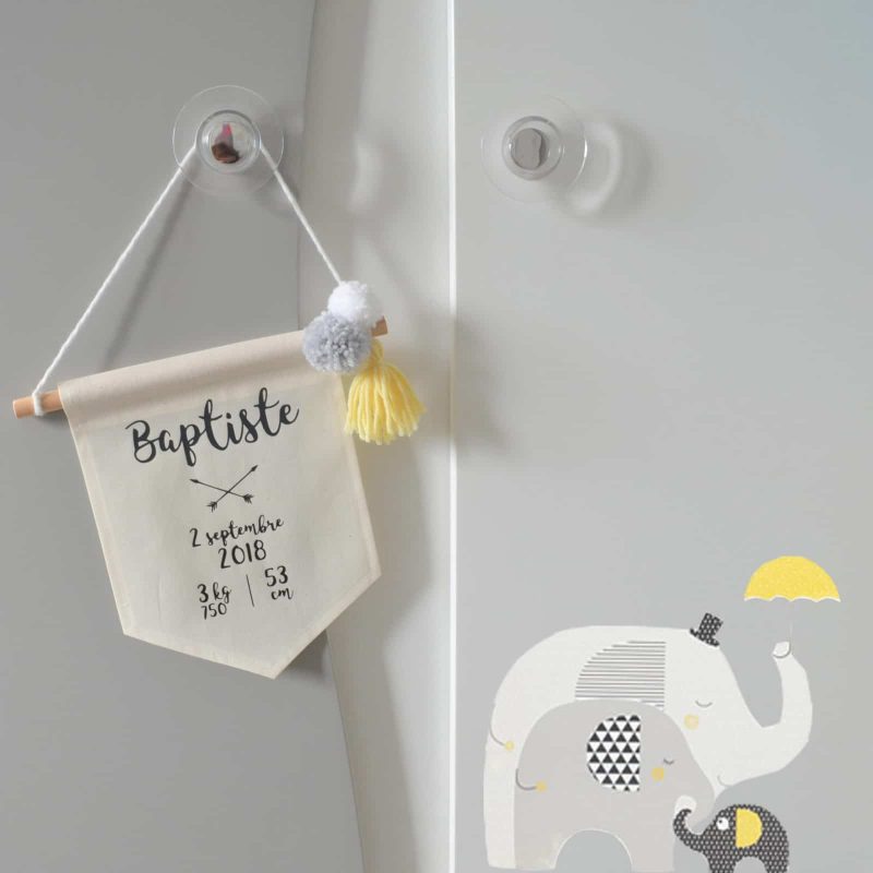 Fanion de naissance Yellow Dumbo 2 bannière de naissance