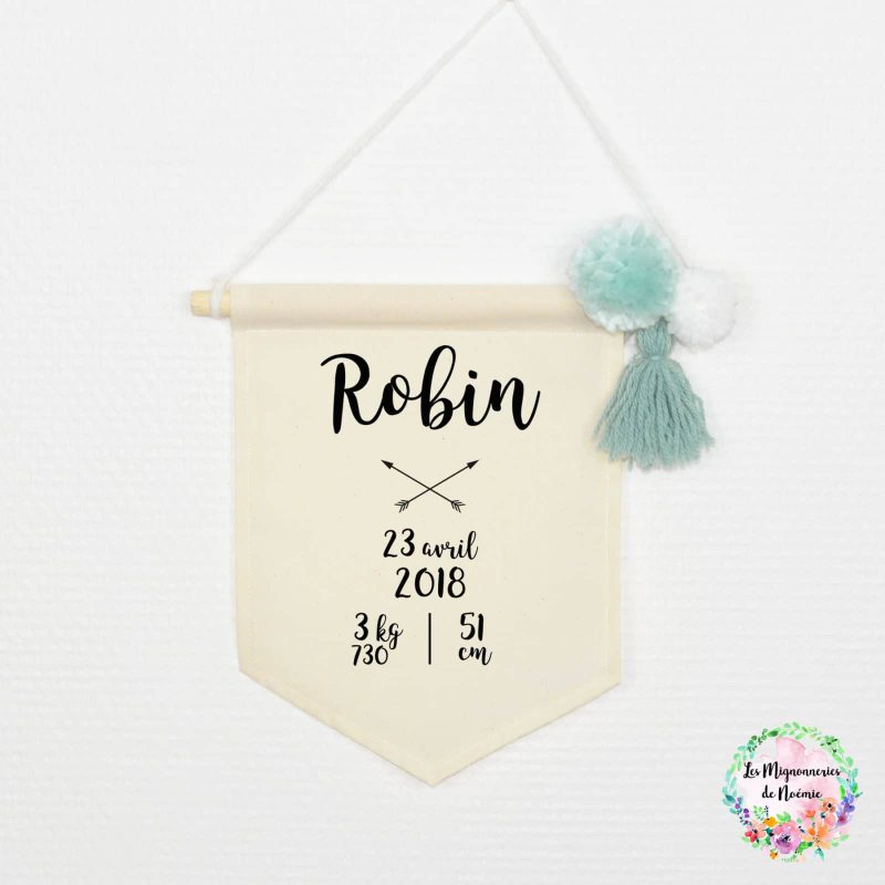 fanion de naissance fait-main
