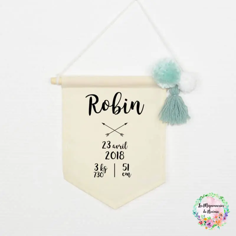 fanion de naissance fait-main