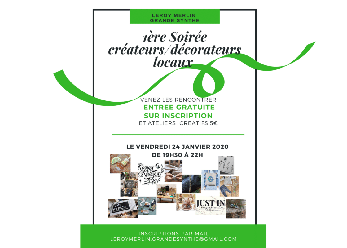 Soirée vente/expo de créateurs locaux chez Leroy Merlin Grande-Synthe 98 Soirée vente-expo de créateurs locaux chez Leroy Merlin Grande-Synthe