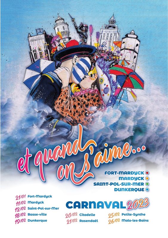 L'affiche du Carnaval de Dunkerque, édition 2023, signée Yori