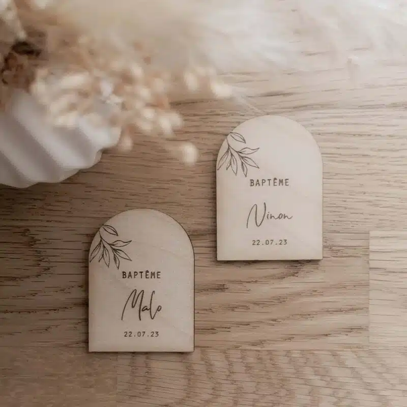 Magnet en bois - baptême & communion 6 magnet en bois