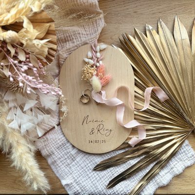 Porte alliances fleurs séchées Blush 13 Porte alliances Fleurs bohème