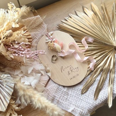 Porte alliances fleurs séchées Blush 21 Porte alliances Fleurs bohème