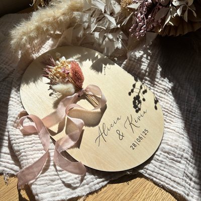 Porte alliances fleurs séchées Blush 16 Porte alliances Fleurs bohème