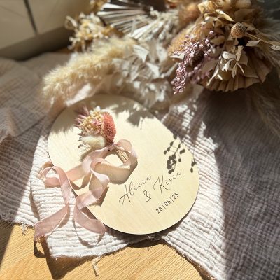 Porte alliances fleurs séchées Blush 14 Porte alliances Fleurs bohème