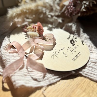 Porte alliances fleurs séchées Blush 20 Porte alliances Fleurs bohème