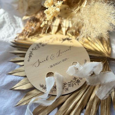 Porte-alliances en bois personnalisé - collection poétique 11 porte alliances mariage personnalisée