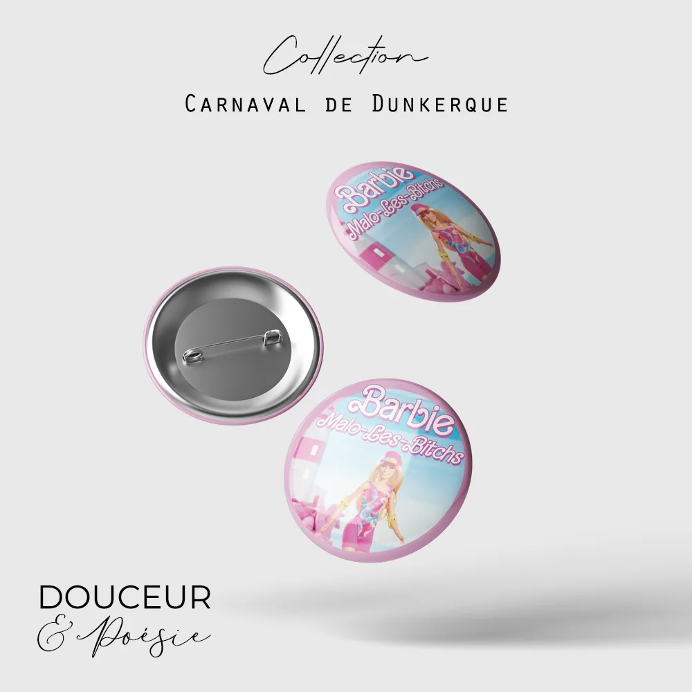 Badge Carnaval de Dunkerque – Barbie Malo Les Bitchs 2 badge carnaval