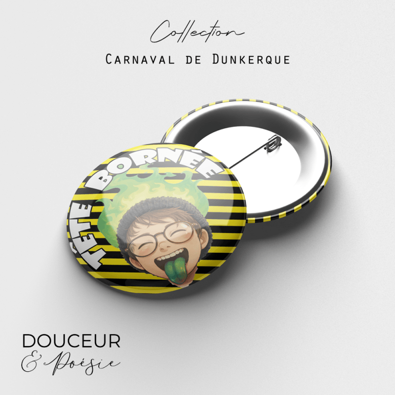 Badge Carnaval de Dunkerque – Tête Bornée 3 badge carnaval