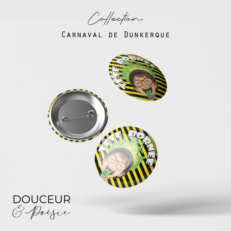 Badge Carnaval de Dunkerque – Tête Bornée 2 badge carnaval