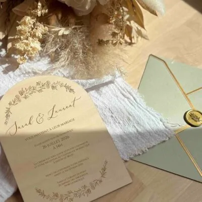 Faire-part mariage en bois collection poétique 7 faire-part mariage en bois