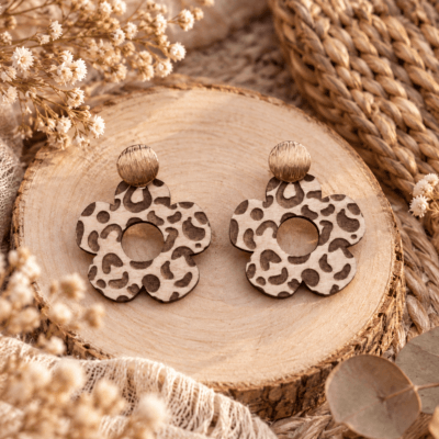 Boucles d’oreilles fleur léopard