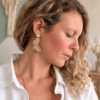 boucles d’oreilles fleur en bois
